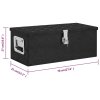 Úložný box černý 70 x 31 x 27 cm hliník 152251