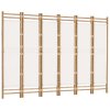 Skládací 6panelový paraván 240 cm bambus a plátno 350626