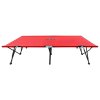 2místné skládací opalovací lehátko červené ocel 47761