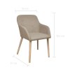 Jídelní židle 4 ks béžové textil a masivní dubové dřevo 270570