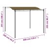 Stínící markýza 3 x 2,4 m taupe 180 g/m² 312216