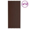 Střešní panely 12 ks pozinkovaná ocel hnědé 100 x 45 cm 317217