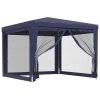 Party stan se 4 síťovanými bočnicemi modrý 3 x 3 m HDPE 319227