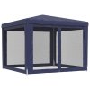 Party stan se 4 síťovanými bočnicemi modrý 3 x 3 m HDPE 319227