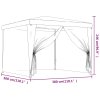 Party stan se 4 síťovanými bočnicemi modrý 3 x 3 m HDPE 319227