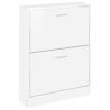 Botník bílý s vysokým leskem 59x17x81 cm kompozitní dřevo 342538