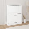 Botník bílý s vysokým leskem 59x17x81 cm kompozitní dřevo 342538