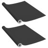 Samolepící tapety na nábytek 2 ks černé 500 x 90 cm PVC 3059652