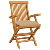 Zahradní židle s béžovými poduškami 6 ks masivní teak 3062559