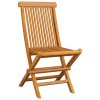 Zahradní židle s černými poduškami 4 ks masivní teak 3062590