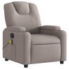 Masážní polohovací křeslo taupe textil 372385