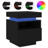 Noční stolky s LED osvětlením 2 ks černé 40 x 39 x 48,5 cm 836787
