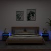 Noční stolky s LED osvětlením 2 ks černé 40 x 39 x 48,5 cm 836787