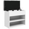 Lavice s botníkem bílá 62 x 32 x 50 cm kompozitní dřevo 835096