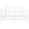 Kovový rám postele s hlavovým a nožním čelem bílý 120 x 190 cm 374305
