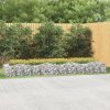 Klenutý gabion vyvýšený záhon 400x100x50 cm pozinkované železo 153551