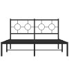 Kovový rám postele s čelem černý 140 x 190 cm 376226