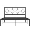 Kovový rám postele s čelem černý 120 x 200 cm 376224