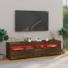 TV skříňky s LED osvětlením 2 ks kouřový dub 75 x 35 x 40 cm 815124