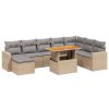 9dílná zahradní sedací souprava s poduškami béžová polyratan 3271451