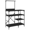 Kuchyňský regál černý 90 x 40 x 132 cm kompozitní dřevo a kov 845416