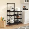 Kuchyňský regál černý 90 x 40 x 132 cm kompozitní dřevo a kov 845416