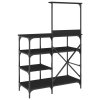 Kuchyňský regál černý 90 x 40 x 132 cm kompozitní dřevo a kov 845416