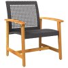 3dílný bistro set černý polyratan a akáciové dřevo 367601