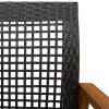 3dílný bistro set černý polyratan a akáciové dřevo 367601