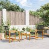 3dílný bistro set černý polyratan a akáciové dřevo 367601