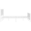 Kovový rám postele s hlavovým a nožním čelem bílý 183 x 213 cm 374313