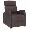 Zvedací křeslo tmavě hnědé textil 329610