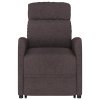Zvedací křeslo tmavě hnědé textil 329610