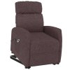 Zvedací křeslo tmavě hnědé textil 329610
