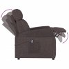 Zvedací křeslo tmavě hnědé textil 329610