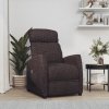 Zvedací křeslo tmavě hnědé textil 329610