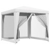 Party stan se 4 bočními stěnami ze síťoviny 2,5 x 2,5 m bílý 48521