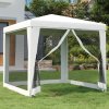 Party stan se 4 bočními stěnami ze síťoviny 2,5 x 2,5 m bílý 48521
