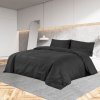 Sada ložního prádla černá 200 x 200 cm lehké mikrovlákno 135979