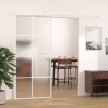 Posuvné dveře mléčné ESG sklo a hliník 90 x 205 cm bílé 151673
