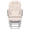 Křeslo glider se stoličkou světle růžové textil 351660