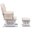 Křeslo glider se stoličkou světle růžové textil 351660