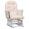 Křeslo glider se stoličkou světle růžové textil 351660