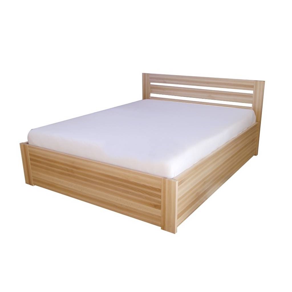 Buková masivní postel BORA  s úložným prostorem (Barevné provedení Bezbarvý lak, Rozměry 120 x 200 cm)
