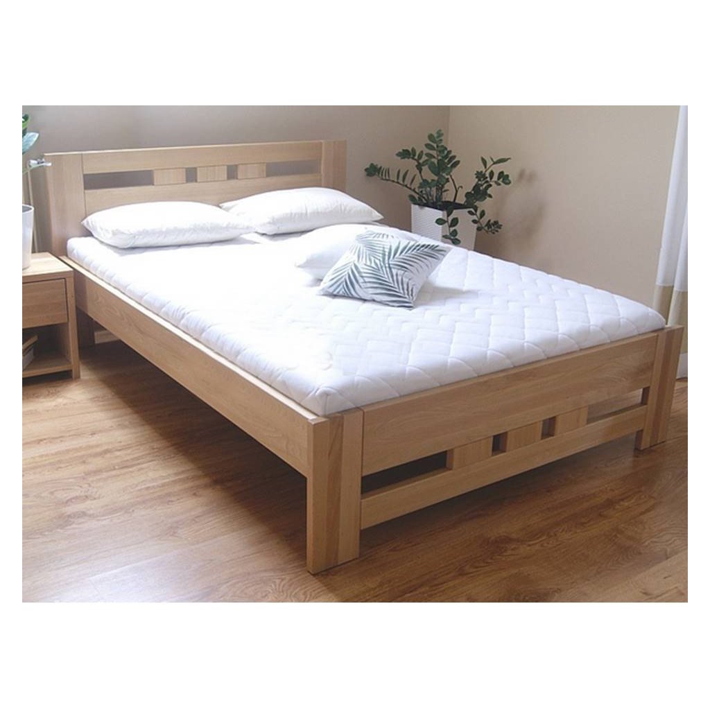 Buková postel BORA 76 120x200 cm (Barevné provedení Bezbarvý lak)