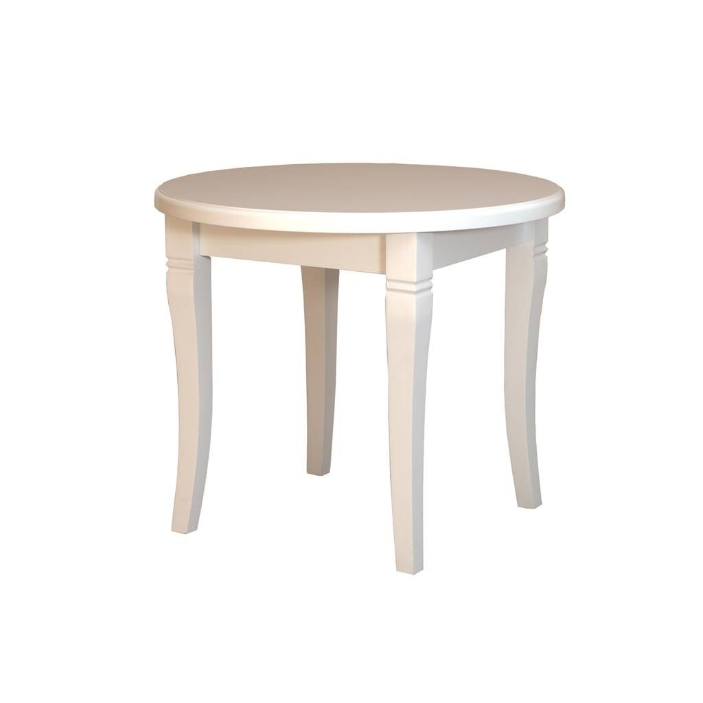 Bukový bílý kulatý stůl JARO rozkládací (Rozměr stolu 100 - 140 cm)