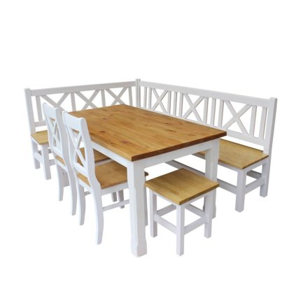 63801 9 rohovy jidelni set z masivu