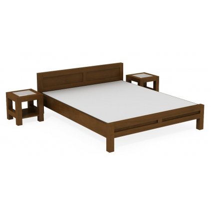 Břízová manželská postel Montana L4 s nočními stolky (Rozměry 200x200cm)