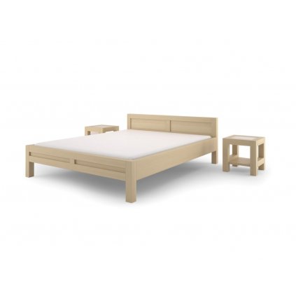 Buková manželská postel Montana L4W90 (Barevné provedení Přírodní, Rozměry postele 100 x 200 cm)