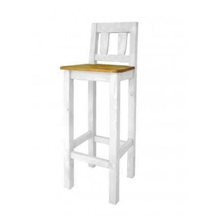 Rustikální barová židle WHITE HOME SIL10 (Barevné provedení Antická bílá K16 - antická bílá K16)